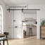 Porte de grange en bois manufacturé à panneaux en PVC avec trousse de quincaillerie-88629668-91154254