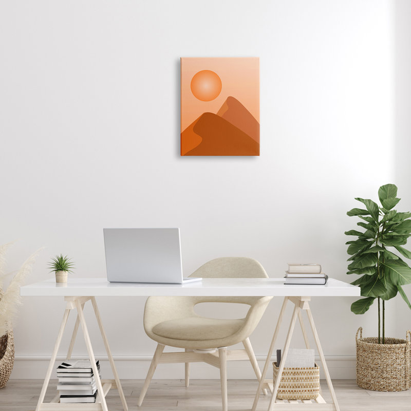 Sun dunes de sable brûlé, Plaque murale, H 16 po x l 16 po x P 1,5 po