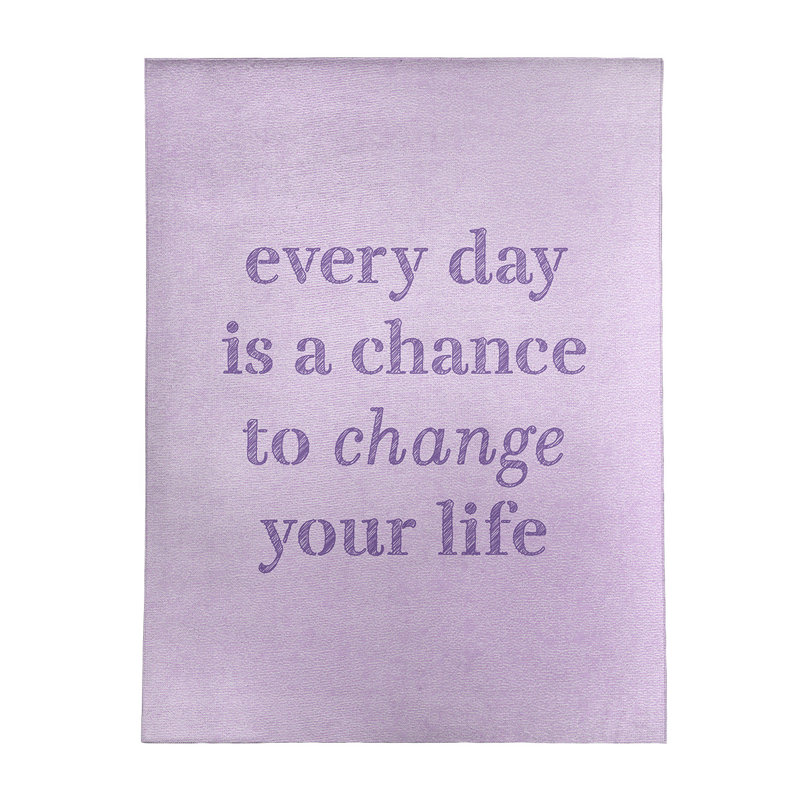 Tapis en chenille de polyester «Quotes», Rectangle 5 pi x 7 pi