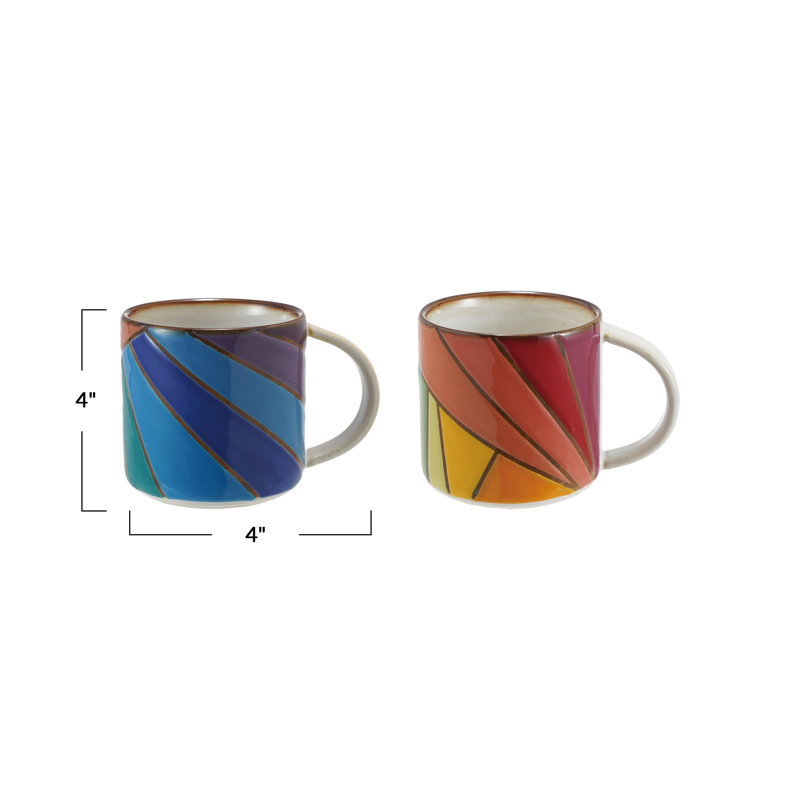 Ensemble de grandes tasses en grès