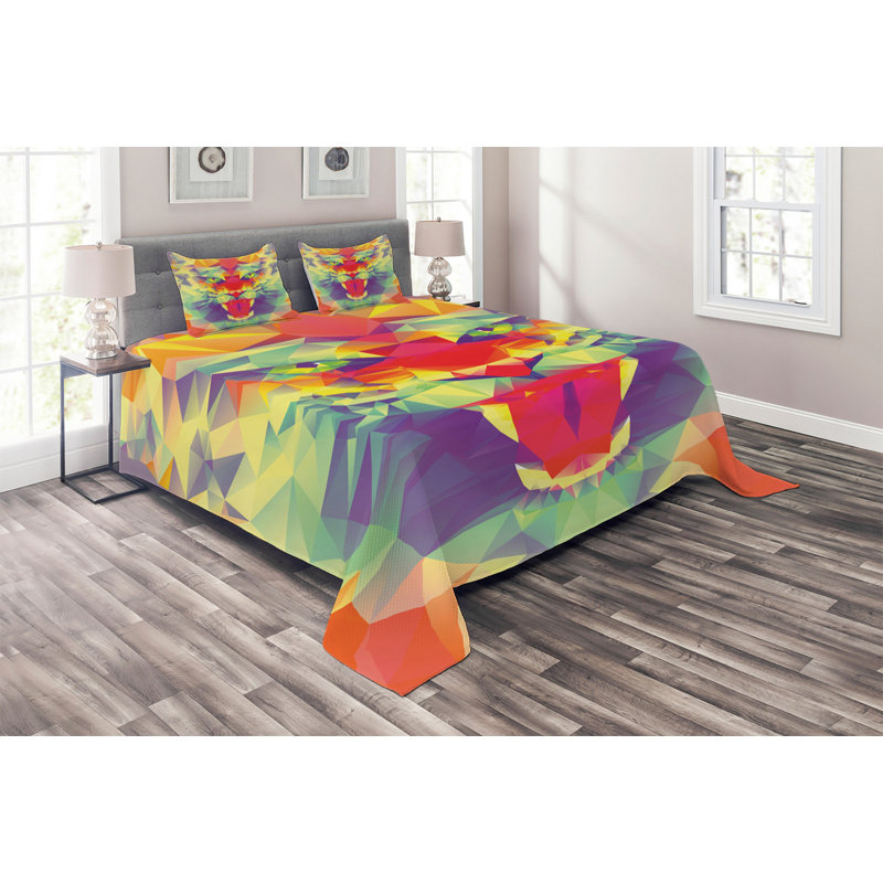 Eclectic Polyester Abstract Coverlet