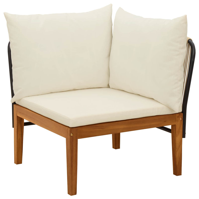70 cm W Patio Sofa with Cushions, Cream White