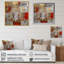 Cardinal Sin Retro Delight, abstrait rouge et or I - Art mural abstrait-130369607-130369609