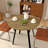 35.43 Inch Round Dining Table, Small Circle Kitchen Table With Metal Black Legs For 2-4 People,Modern Dining Room Table, Brown (Only Table)
