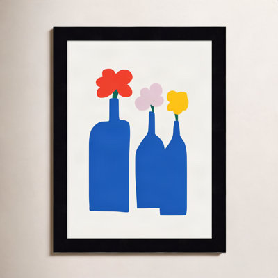 Blue Bottle Vase Print by Little Dean