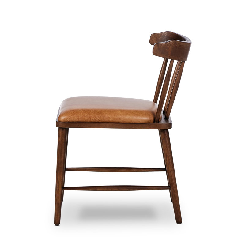 Colter Leather Dining Chair, Chaps Saddle, Vintage Ash