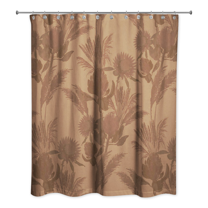 Rideau de douche simple en polyester Mizelle, rouille
