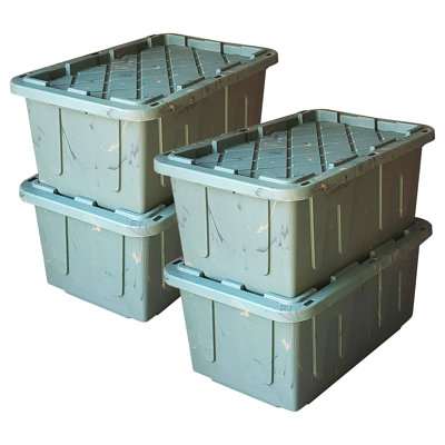 HOMZ Durabilt, Heavy Duty Plastic Storage Bins with Lids