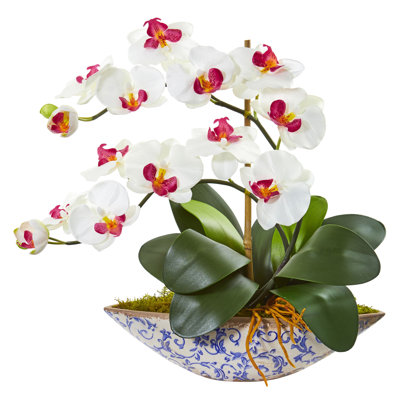 Arrangement floral orchidées artificiel en vases phalaenopsis