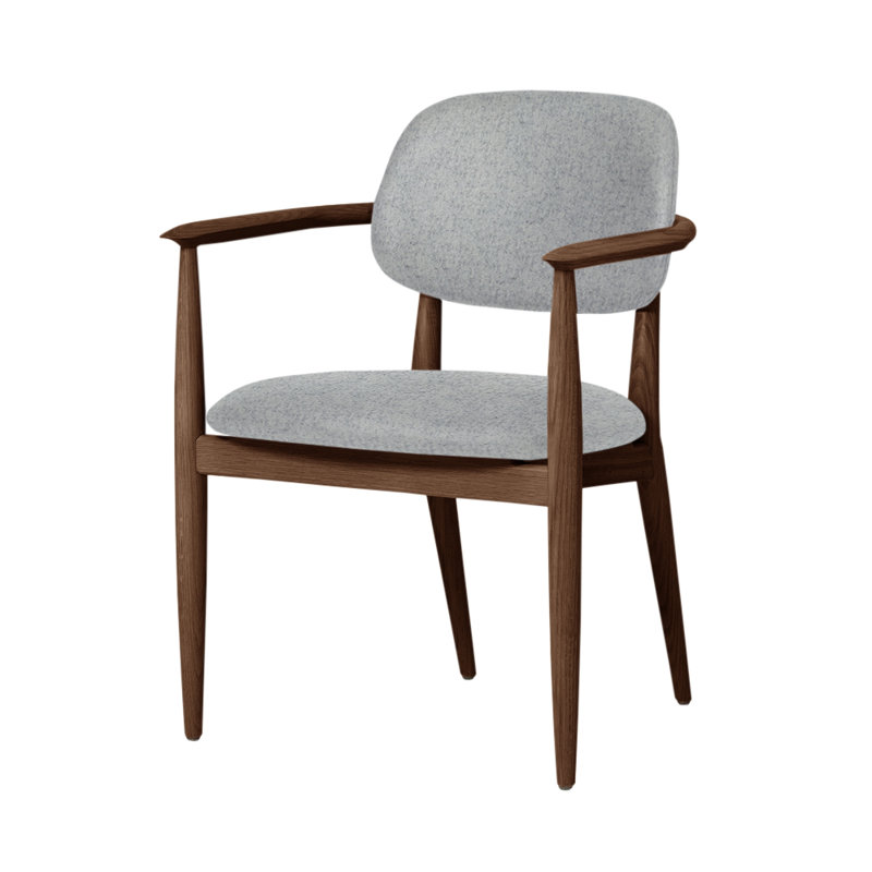 Chaise Slow de Space Copenhagen, Noyer naturel, Mélange Divina 120