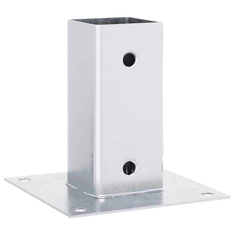 Post Bases Square 4 Pcs 71X71 Mm Powder-Coated Steel, Silver