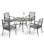 Ensemble repas d'extérieur pour 4 personnes avec chaises en métal Carli (sans coussins) Carli