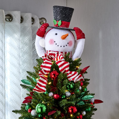 14" Felt Snowman With Hat Tree Topper