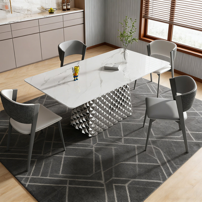 Modern minimalist dining table, 29.53"H x 55.12"L x 31.5"W