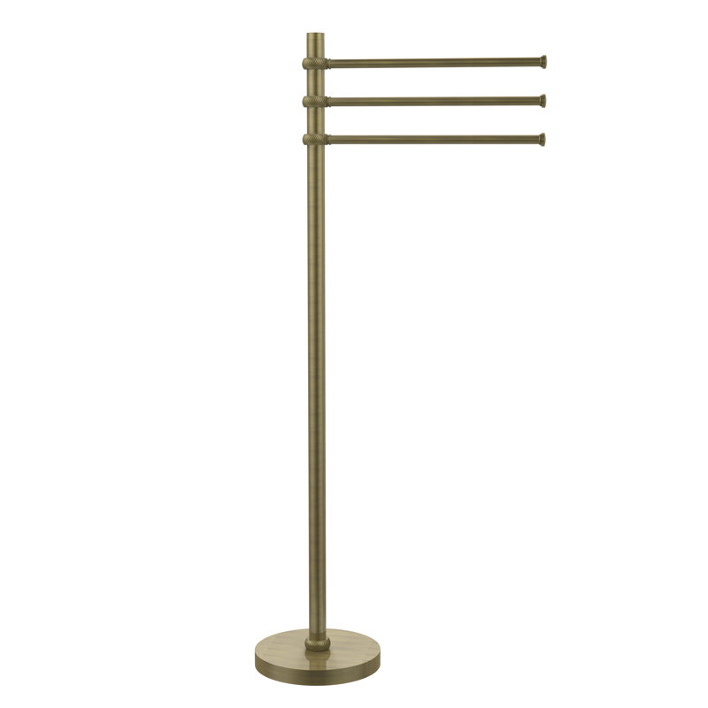 Porte-serviettes sur pied, Laiton antique