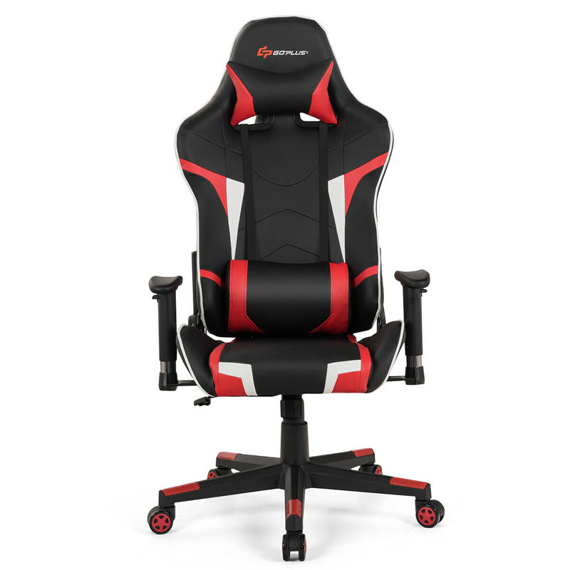 Ebern Designs Adjustable Reclining Ergonomic Swiveling PC & Racing Game Chair, Red