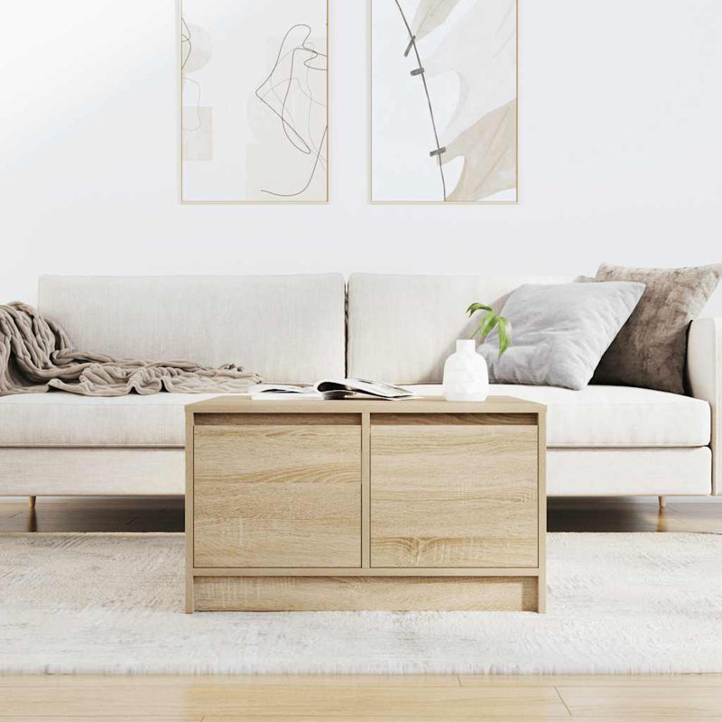 Coffee Table with Storage, 40" H x 70.5" L x 70" W, Sonoma Oak