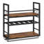 6 Bottle Wall Mounted Wine Bottle & Glass Rack Rustic Brown