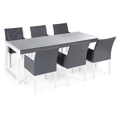 Amblewood 6 - Person Patio Dining Set Umbrella Hole Included Rectangular Table