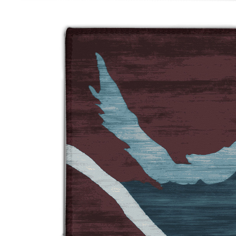 Watercolor Purple Indoor and Outdoor Area Rug, Rectangle 4' x 6'
