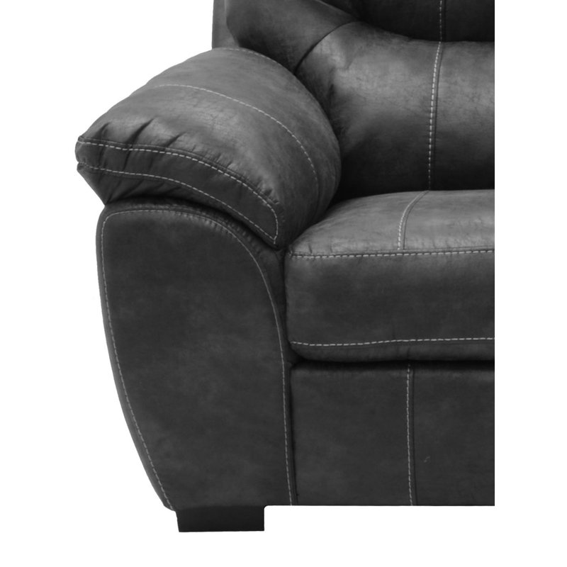  96'' Upholstered Sofa, Steel Faux Leather