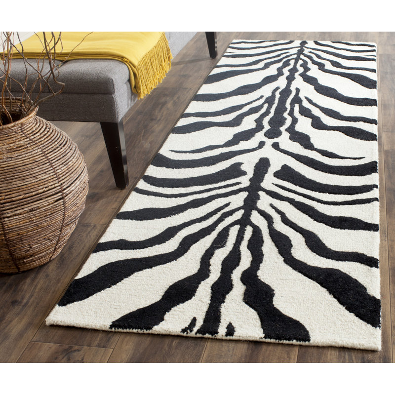 Schell Animal Print Wool Area Rug, Runner 76 x 183 cm