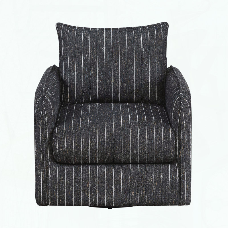 Fauteuil d'appoint pivotant, coussins réversibles et ressorts ensachés