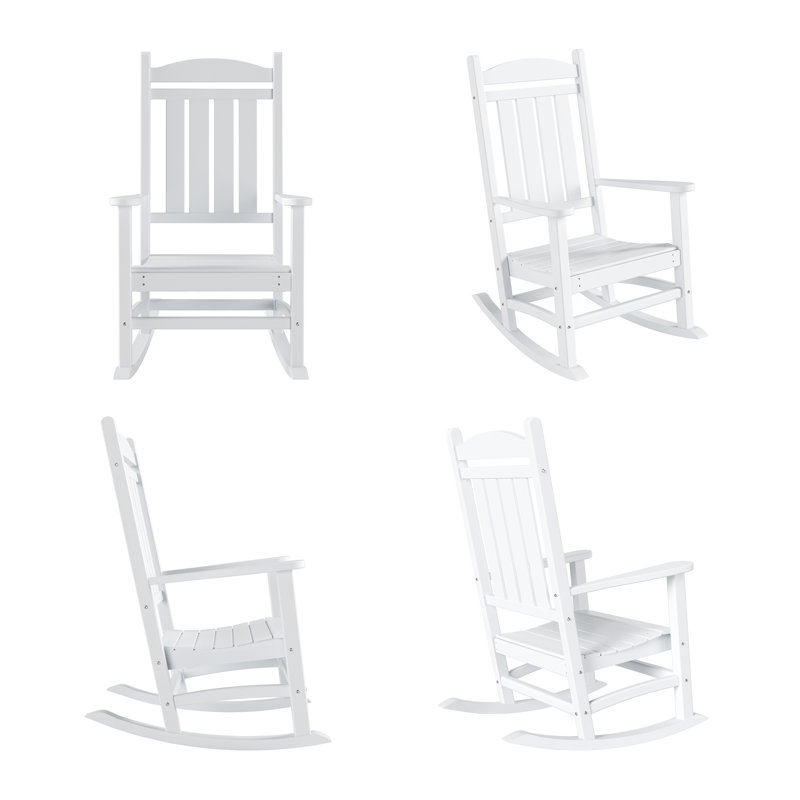 Chaise berçante d'extérieur en plastique Laguna, Blanc
