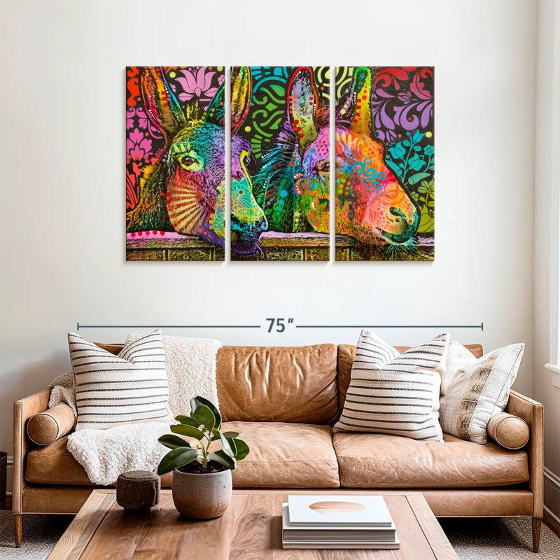 Brampt Donkeys, 36" H x 57" W