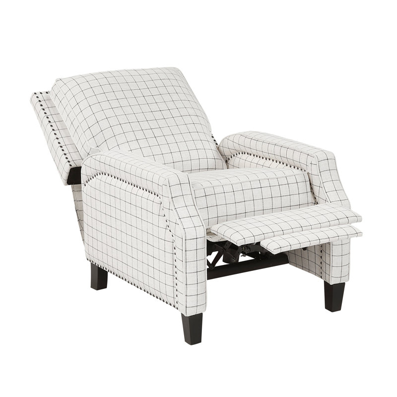 Fauteuil inclinable à dossier poussoir de style transitionnel blanc cassé auto-inclinable 1 pièce