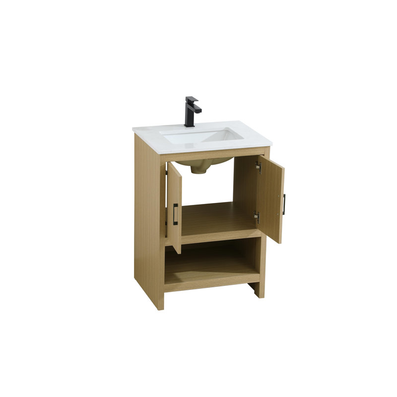 Kirkbride 24 inch Single Bathroom Vanity, Honey Brown