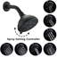 Tête de douche noire matte de 4,72 po - haute, 6 modes, facile à nettoyer, débit réglable de 1,8 gallon par minute, antirouille,-121076855