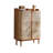 33.07" Brown Solid wood Ash Rattan Shoe Storage