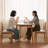 White&Burlywood Rectangular Solid Wood Dining table
