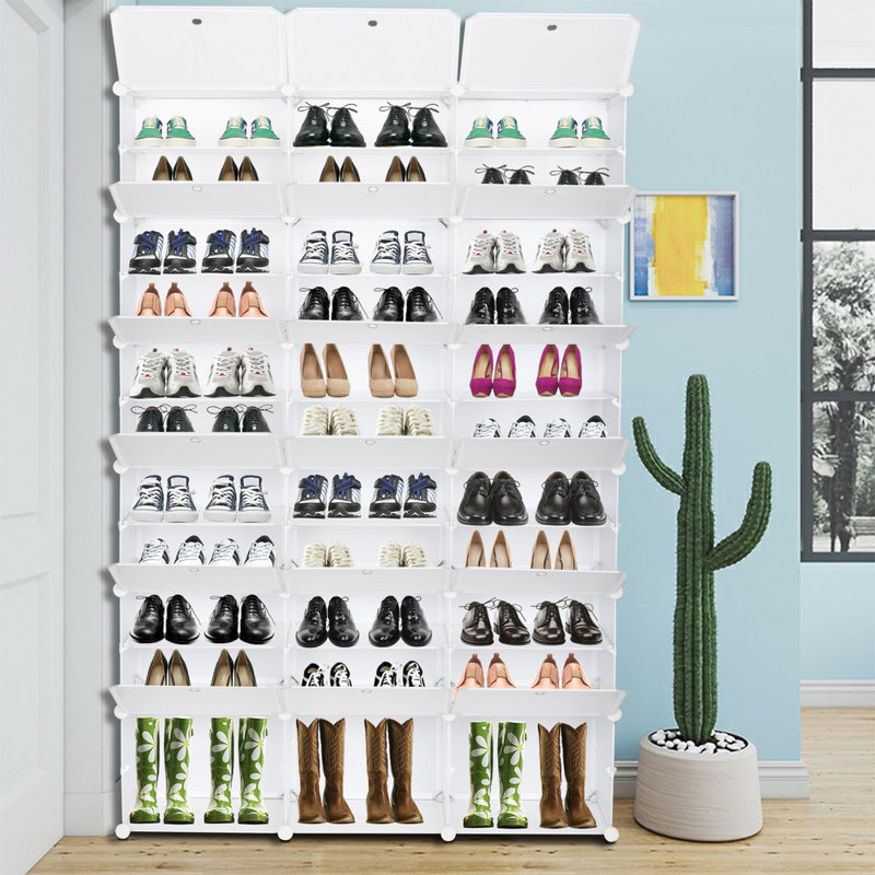 Armoire de rangement pour chaussures 72 paires Avaeya, Blanc