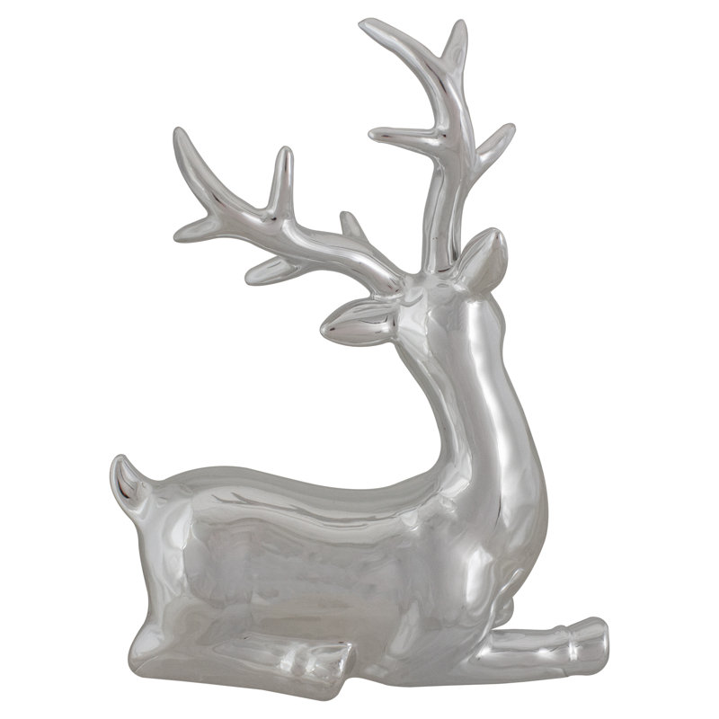 Décoration de table de Noël renne argenté 10 "