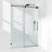 68-73" W X 76" H Frameless Single Sliding Shower Door with 3/8" (10mm) Clear Tempered Glass, Shatter-Resistant Film & Installation Hole Locator - Round Top Rail-123313397