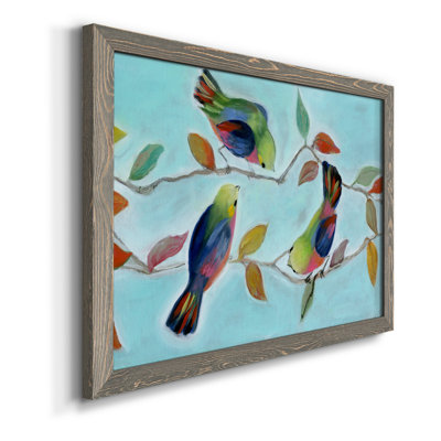 Bitty Birds I - peinture sur toile encadrée