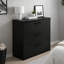 Commode surdimensionnée Moru, 3 tiroirs profonds, bois noir moderne