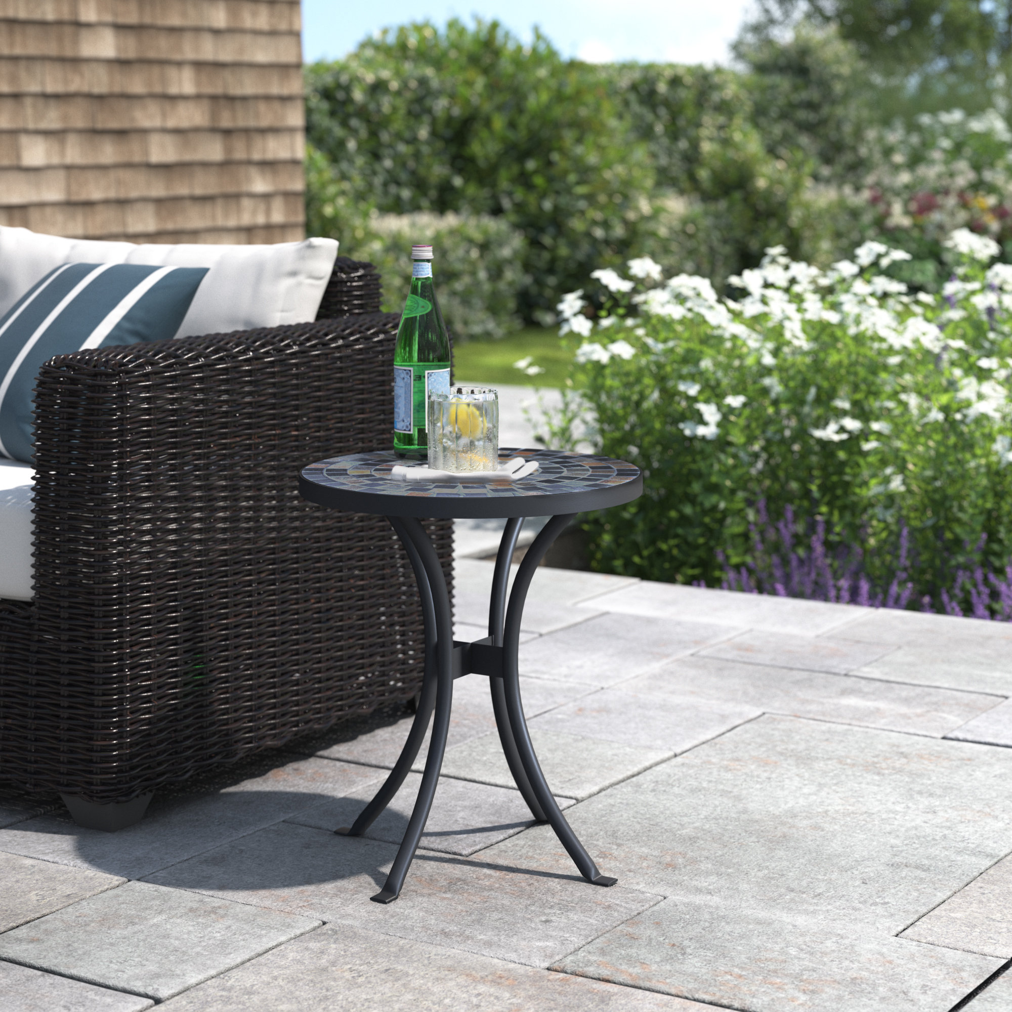 Fleur 18'' Stone Outdoor Side Table & Reviews Birch Lane