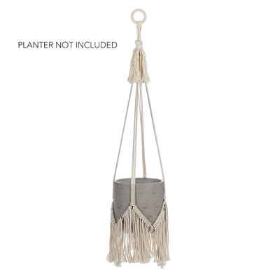 Macramé style avec jardinière suspendue à franges