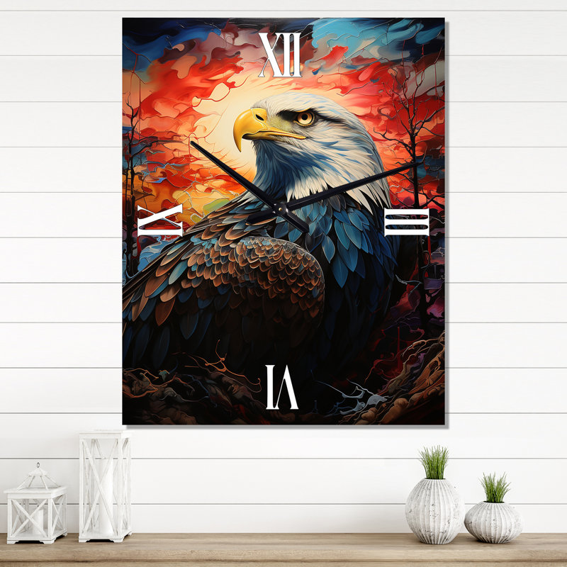 Horloge murale Western Western Eagle Echoes Papercut II - Western, Médium