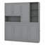 Lit escamotable mural avec armoire supérieure, tablettes, lit pliable peu encombrant avec éclairage et port USB-1328363865
