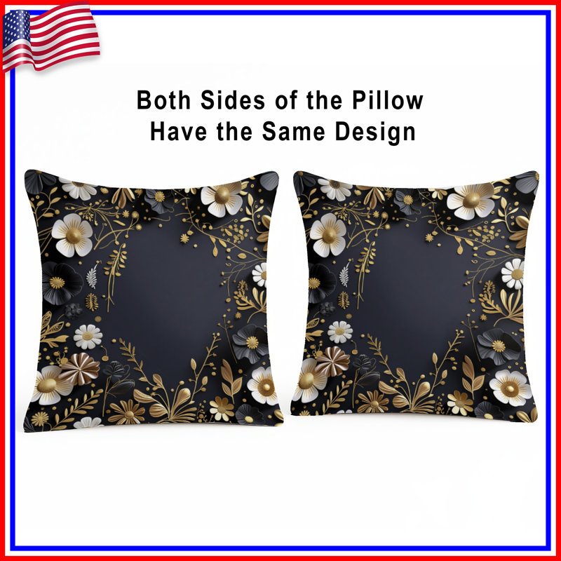 Coussin Floral, 14 X 14 pouces