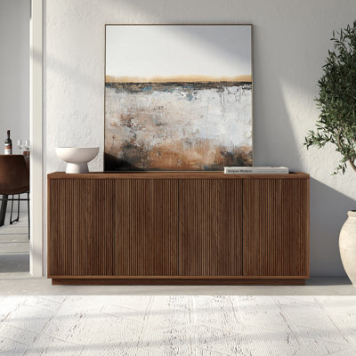 Alston 68" Wide Rectangular Fluted Buffet Table