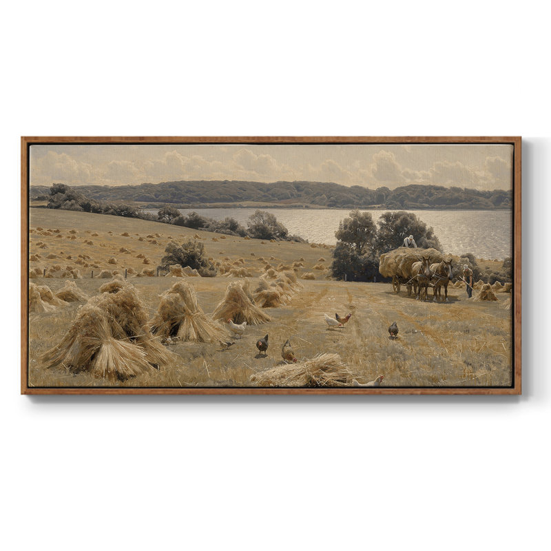 Série paysage - DCCL XXXVII - Toile tendue avec châssis encadré - Prêt à être accroché, H 21 po x l 41 po, Noyer