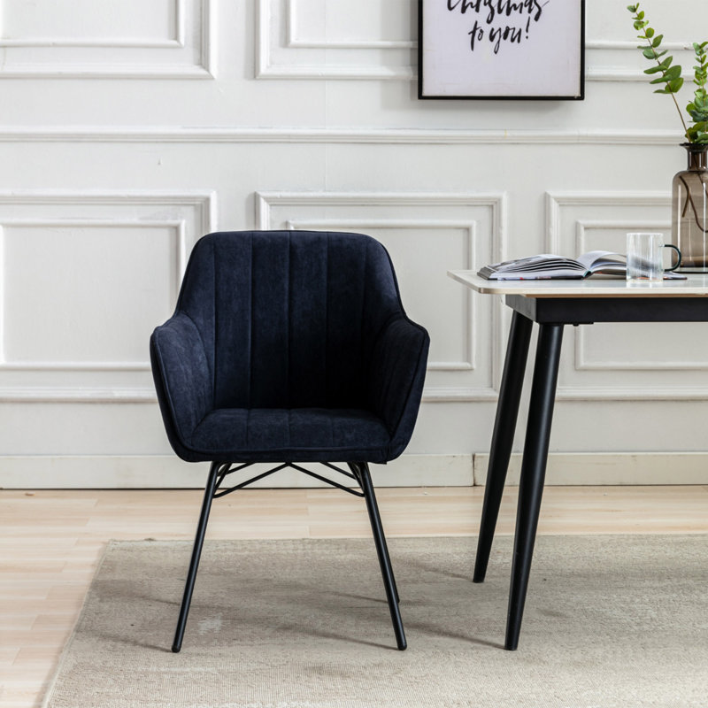 Chaise d'appoint Velvet Iron, Bleu foncé