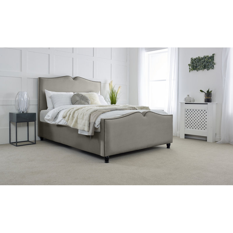 Chinenye Upholstered Bed, Grey, Small Double (4')