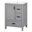 Meuble-lavabo moderne de 24 po avec lavabo en céramique, porte à fermeture en douceur, tablette de porte à double couche et 3 tiroirs-767630935