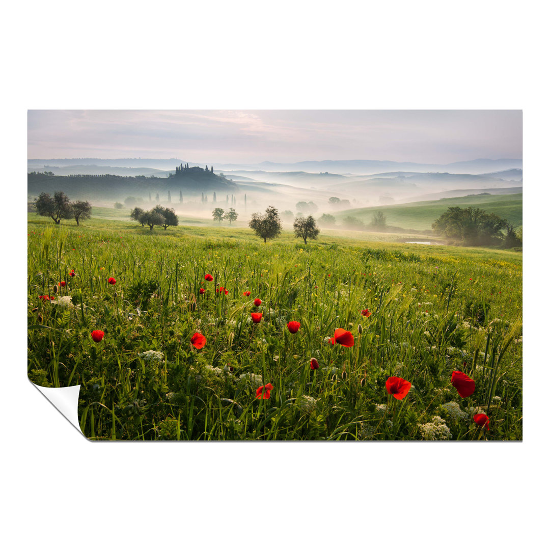 Green Hills On A Foggy Morning Landscape - No Frame Print